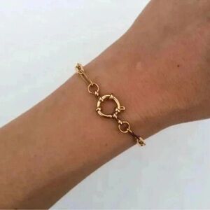 ✅NEW✅ 18K Gold Plated Stainless Steel O Link Style Nautical Bracelet